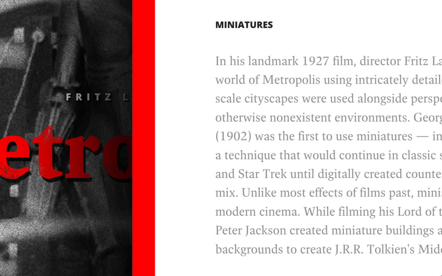 History Of Movie Special Effects - Fonts In Use